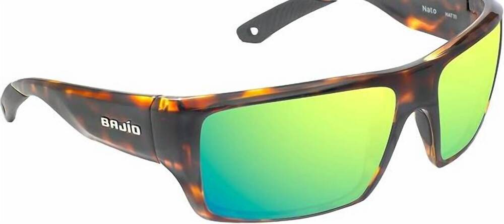 NEW BAJIO unisex nato sunglasses in gloss  dark tortoise/ green glass